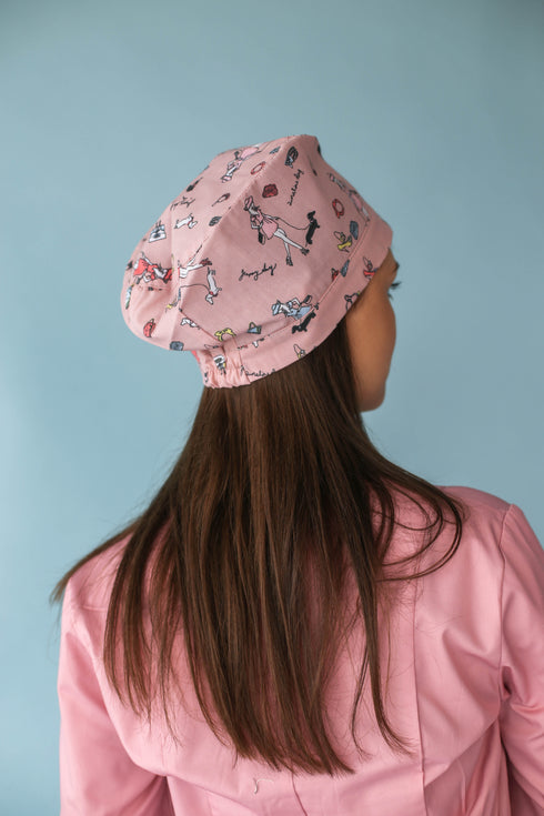 Медична шапочка принтована на резинці