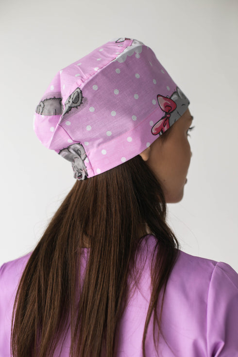 Медична шапочка принтована на резинці