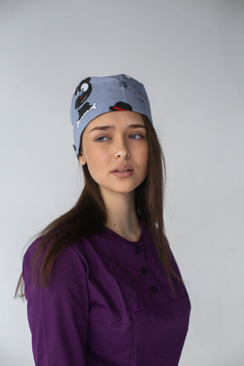 Медична шапочка принтована на резинці