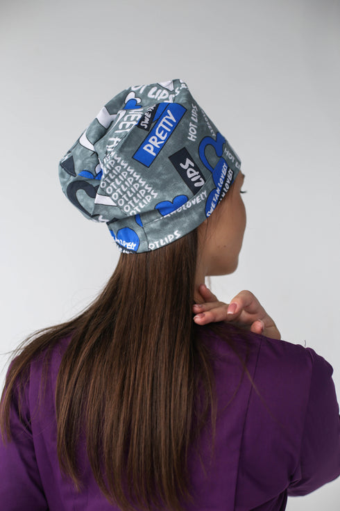 Медична шапочка принтована на резинці