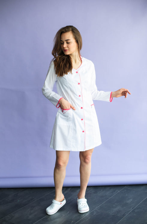 Медичний халат Геометрія з довгим рукавом