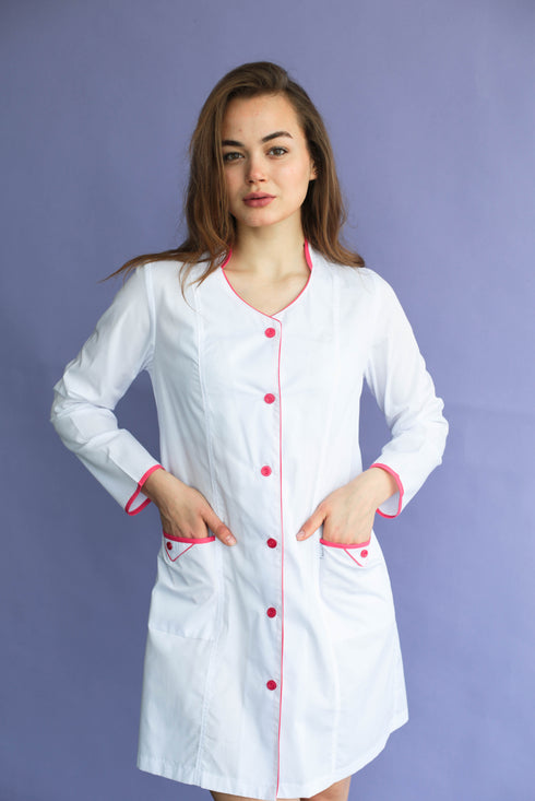 Медичний халат Геометрія з довгим рукавом