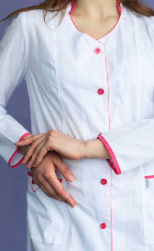 Медичний халат Геометрія з довгим рукавом